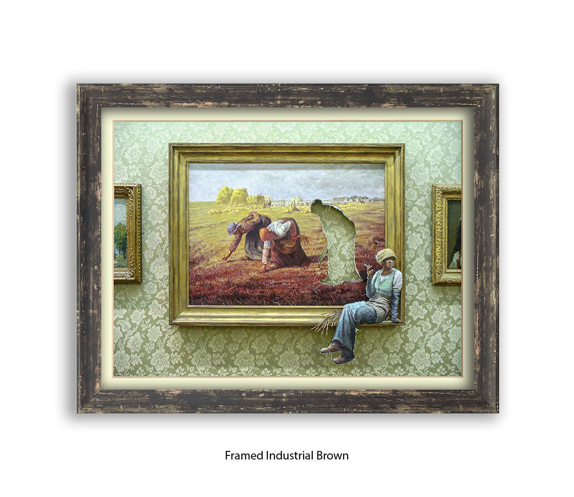 Cigarette Break  Out of the Frame Banksy Art Print