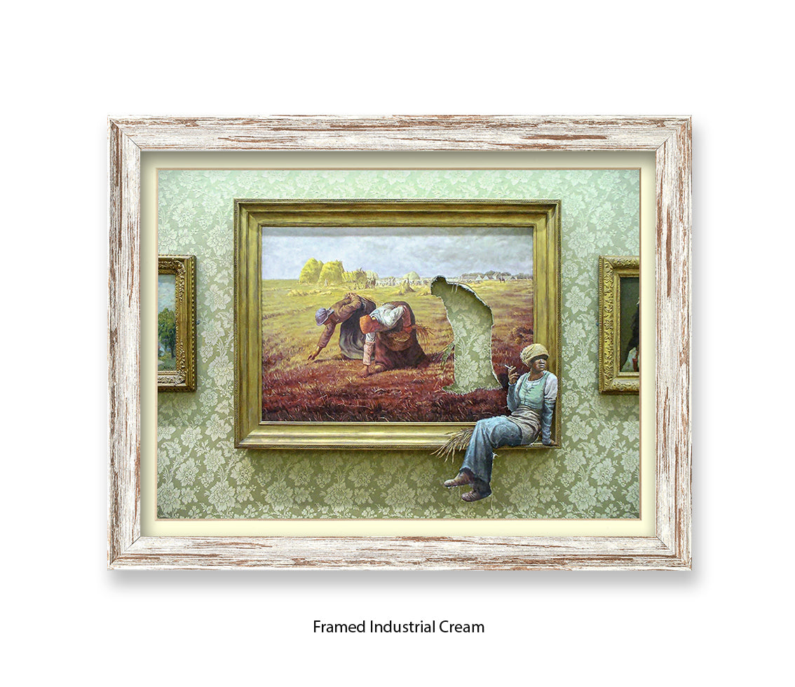 Cigarette Break  Out of the Frame Banksy Art Print