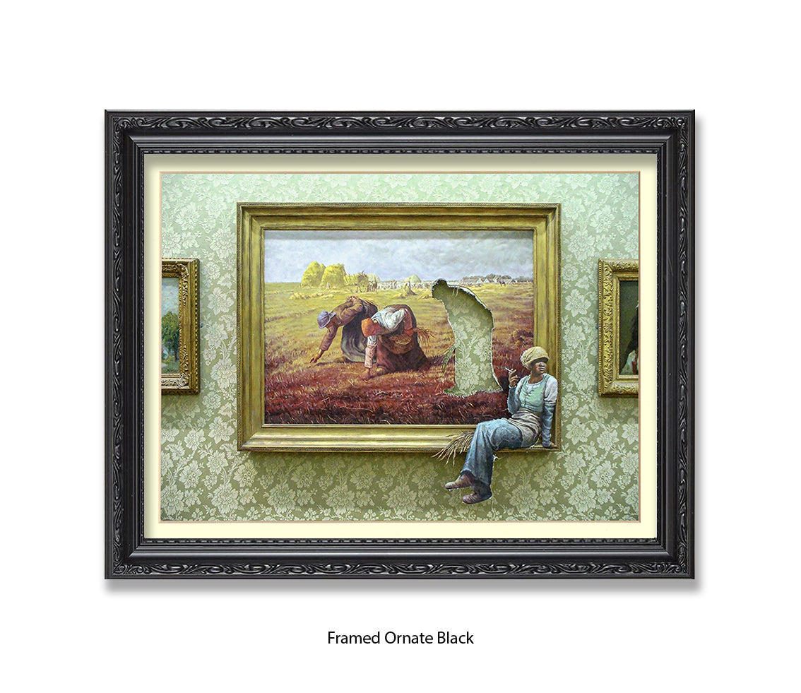 Cigarette Break  Out of the Frame Banksy Art Print