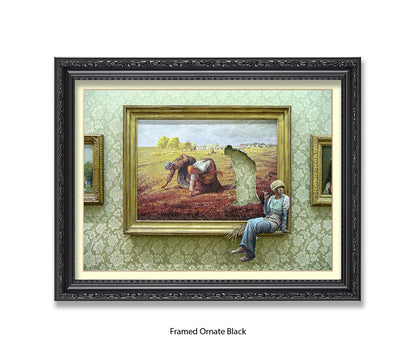 Cigarette Break  Out of the Frame Banksy Art Print