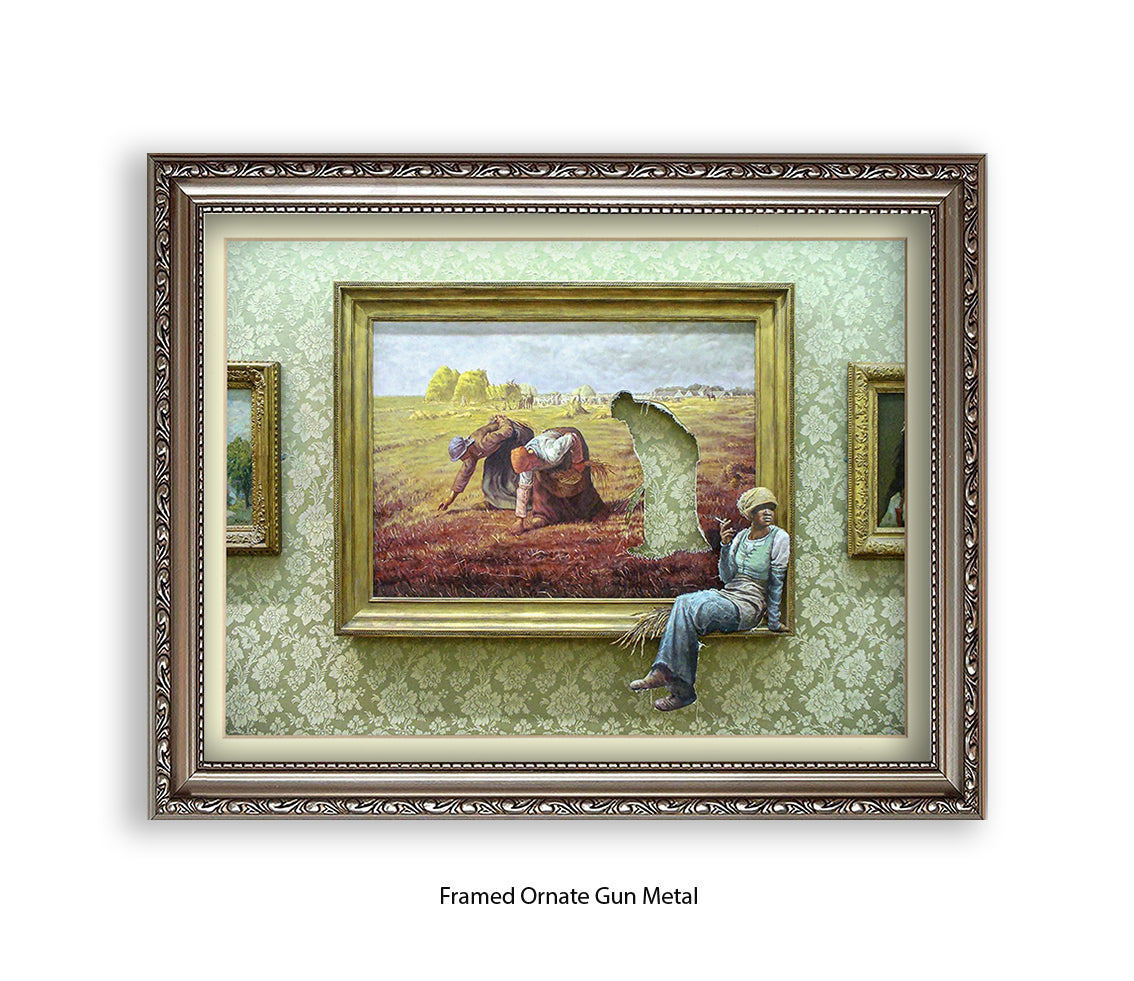 Cigarette Break  Out of the Frame Banksy Art Print