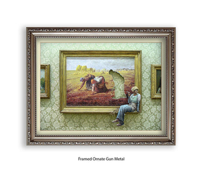 Cigarette Break  Out of the Frame Banksy Art Print