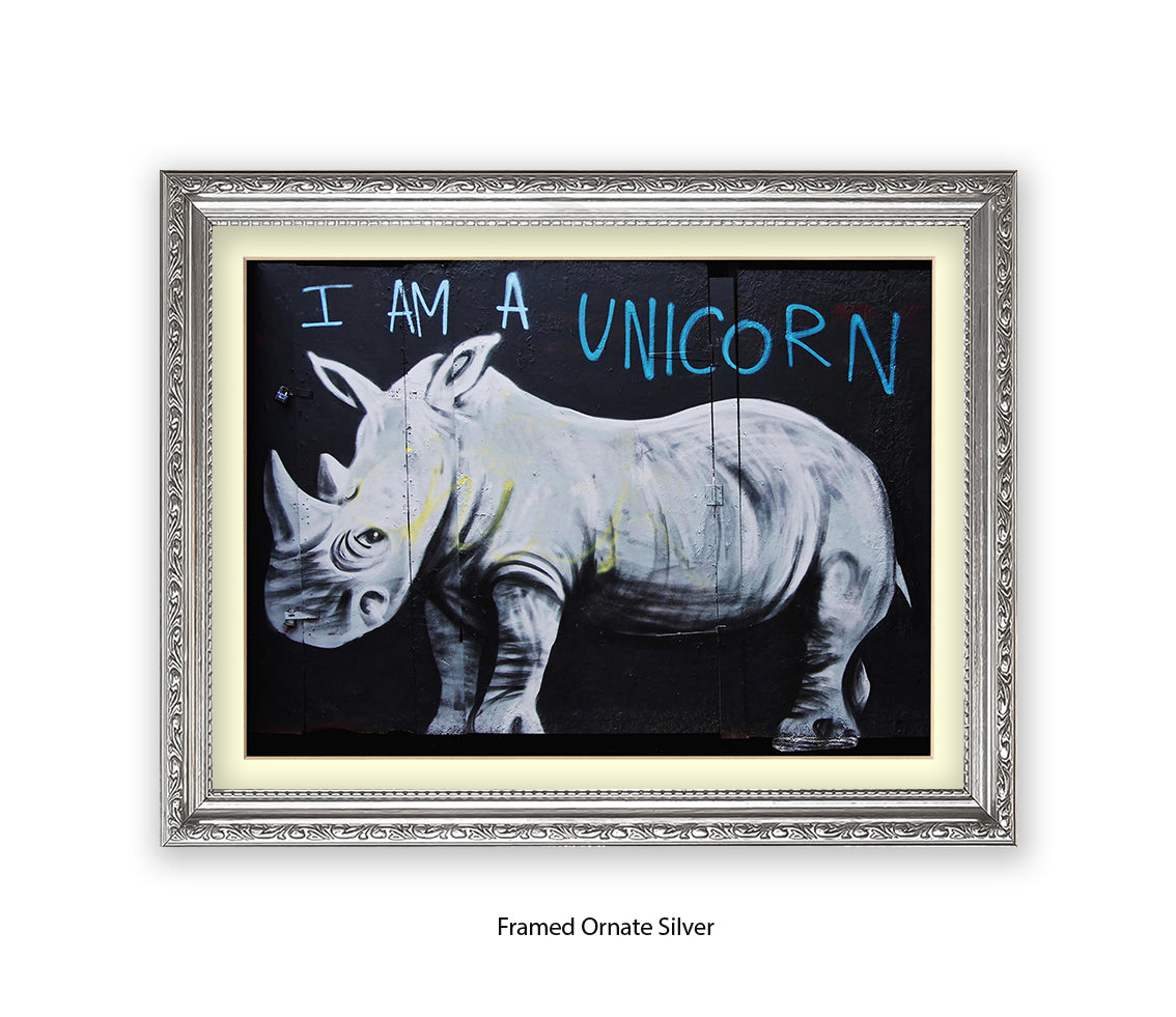 I Am A Unicorn Rhino Banksy Art Print