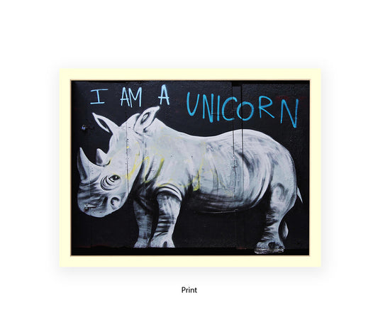 I Am A Unicorn Rhino Banksy Art Print