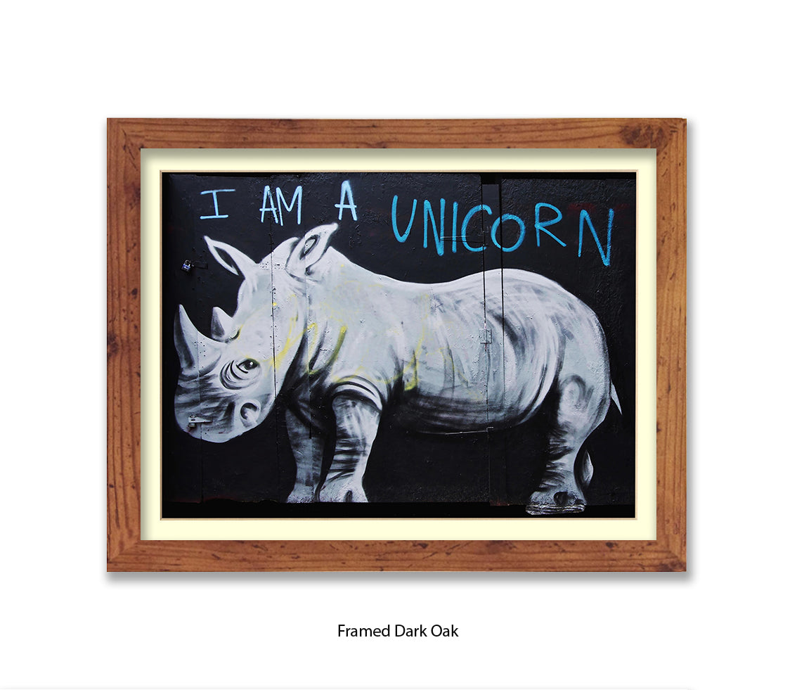 I Am A Unicorn Rhino Banksy Art Print