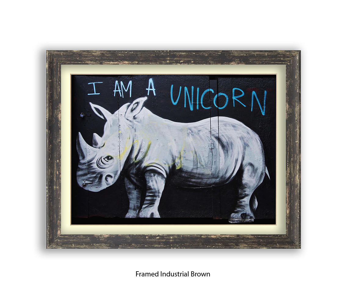 I Am A Unicorn Rhino Banksy Art Print