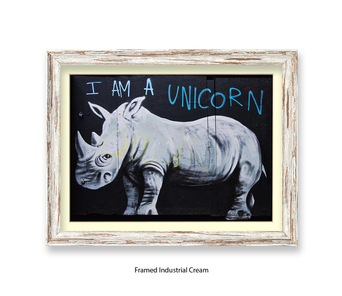 I Am A Unicorn Rhino Banksy Art Print