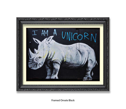 I Am A Unicorn Rhino Banksy Art Print
