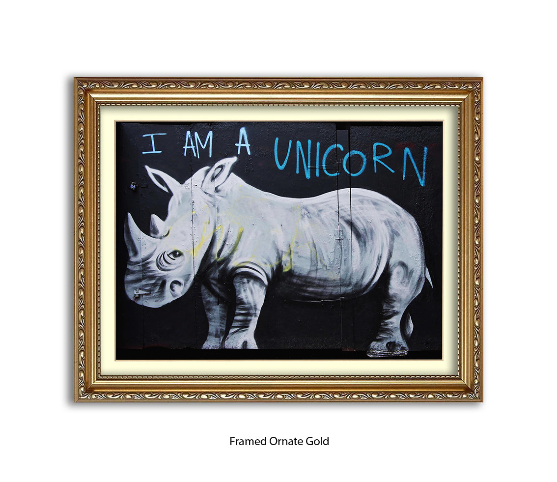 I Am A Unicorn Rhino Banksy Art Print