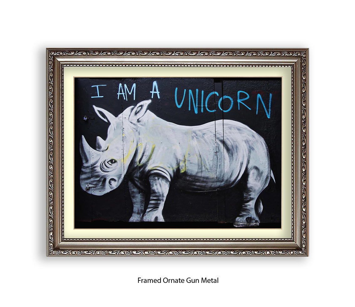 I Am A Unicorn Rhino Banksy Art Print