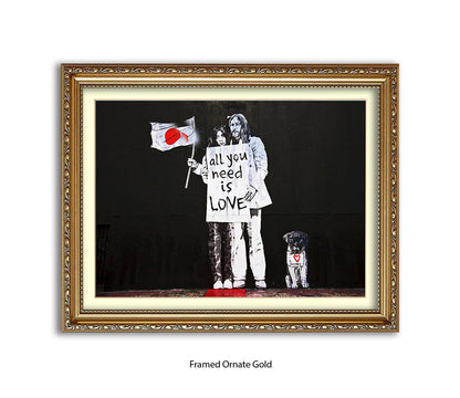 John & Yoko Banksy Art Print