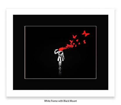 Pistol Head - Black - Banksy Art Print