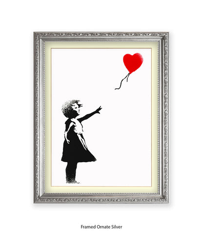 Balloon Girl White Banksy Art Print