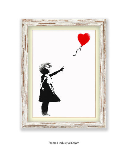 Balloon Girl White Banksy Art Print