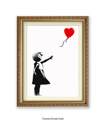 Balloon Girl White Banksy Art Print