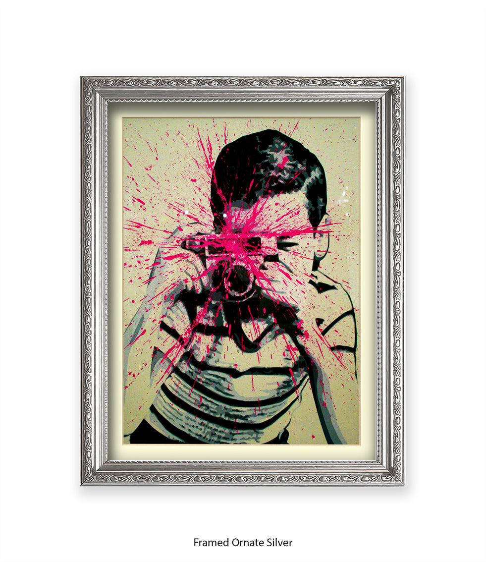 Camera Splash Boy Banksy Art Print