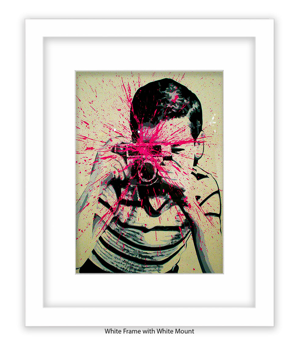 Camera Splash Boy Banksy Art Print