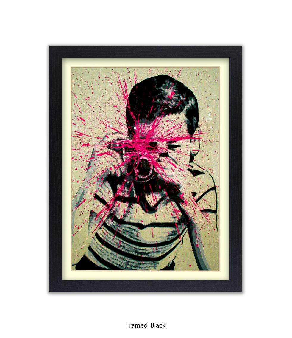 Camera Splash Boy Banksy Art Print