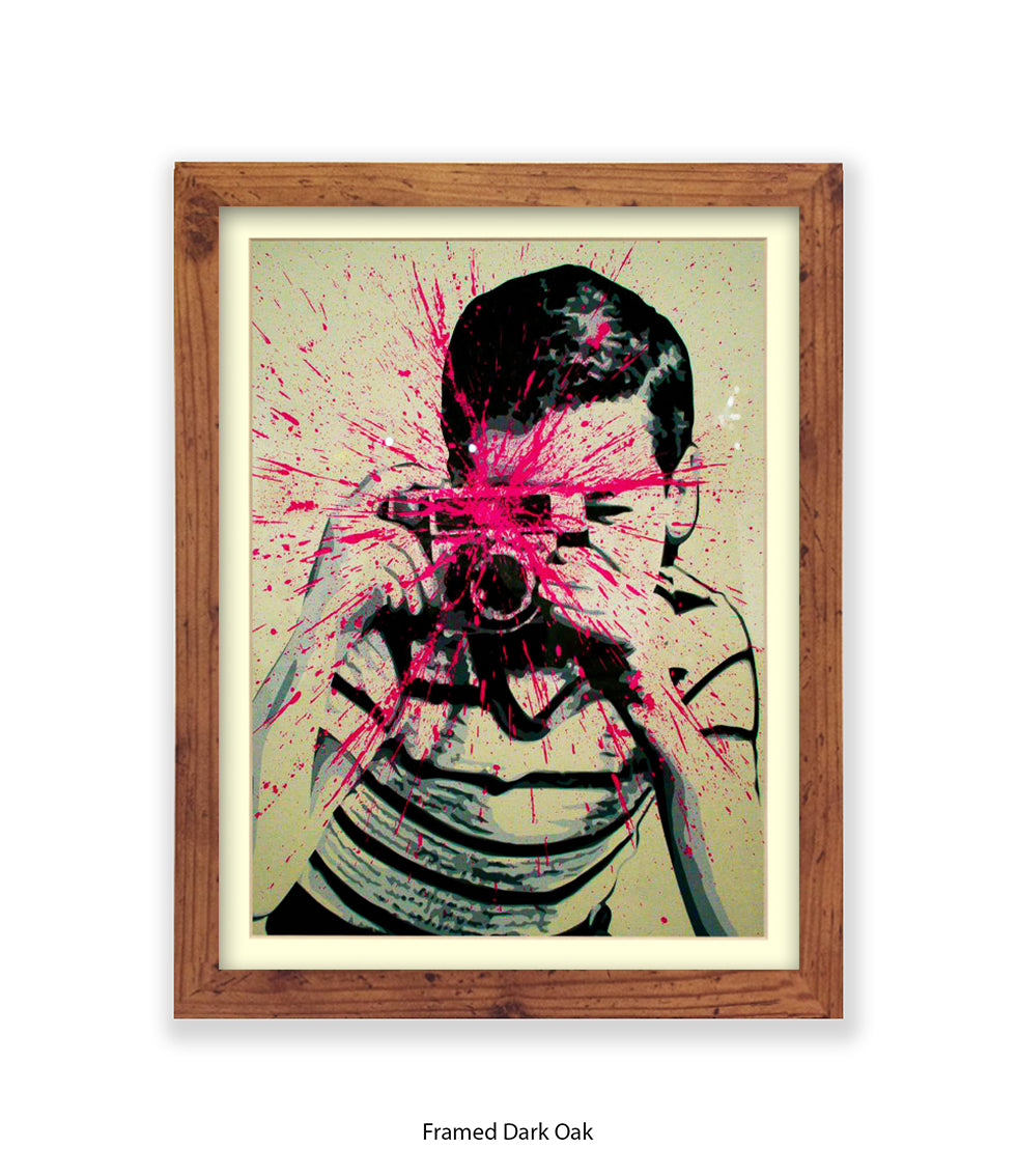 Camera Splash Boy Banksy Art Print