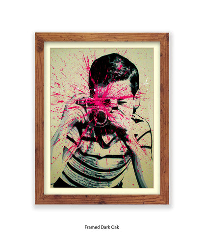 Camera Splash Boy Banksy Art Print