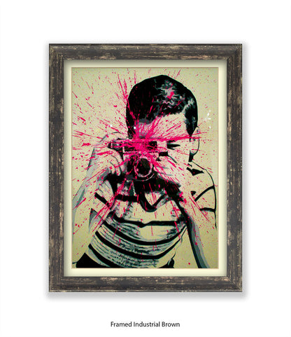 Camera Splash Boy Banksy Art Print