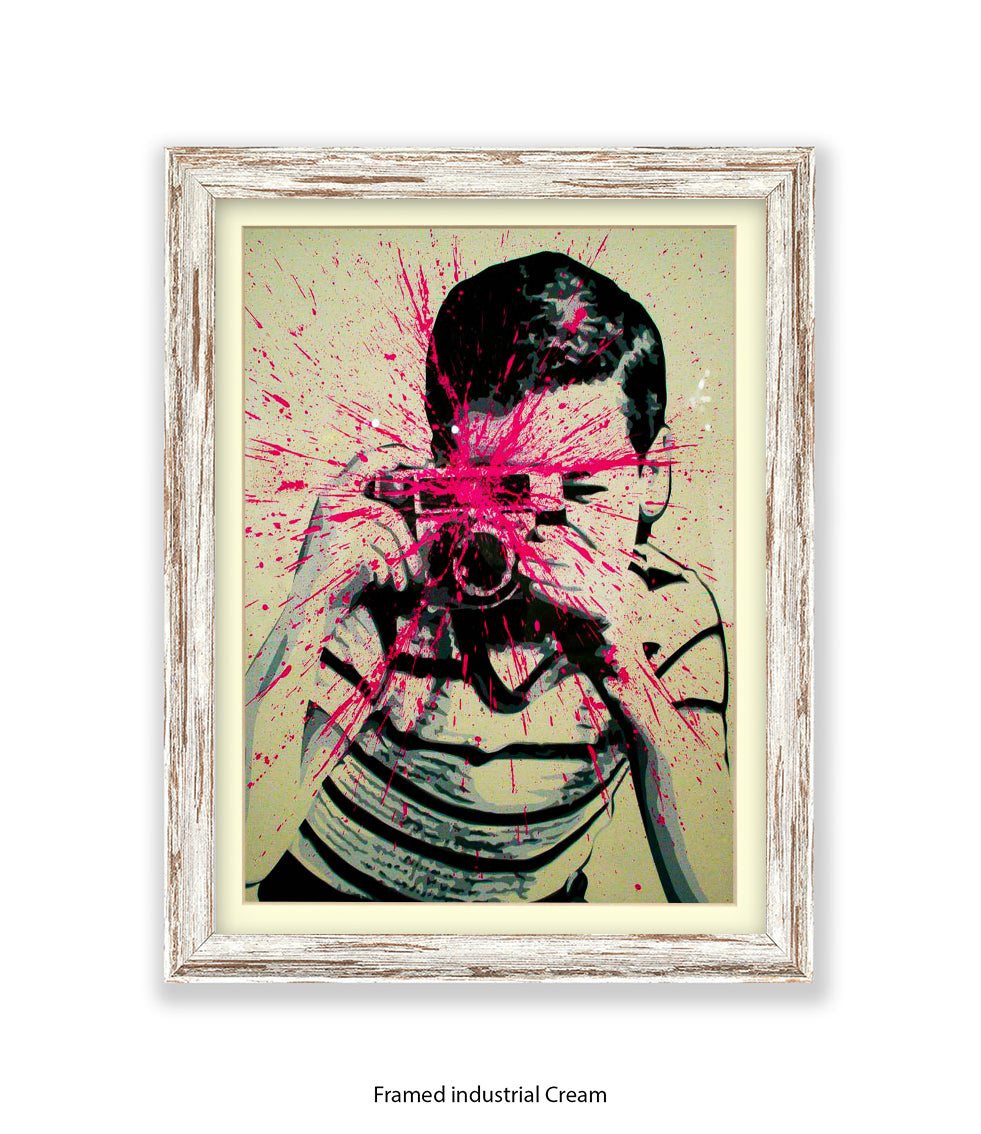Camera Splash Boy Banksy Art Print