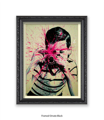 Camera Splash Boy Banksy Art Print