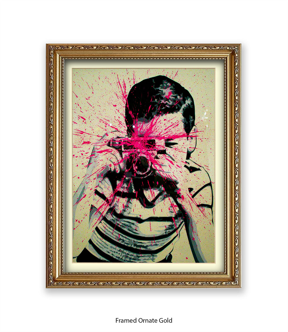 Camera Splash Boy Banksy Art Print