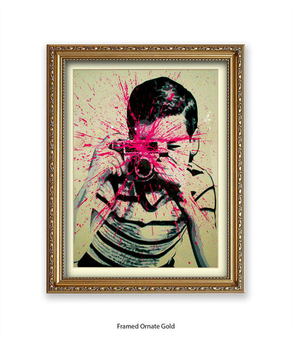 Camera Splash Boy Banksy Art Print