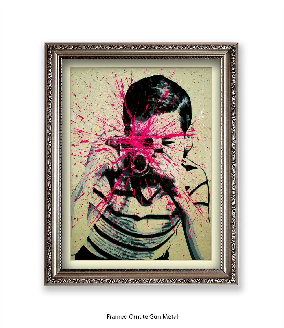 Camera Splash Boy Banksy Art Print