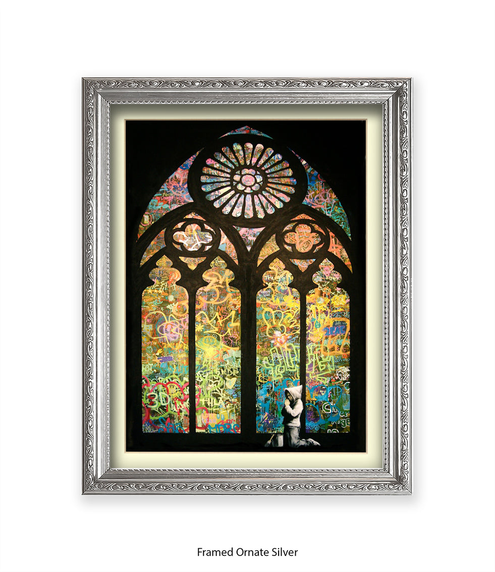 Church Boy Window Banksy Art Print