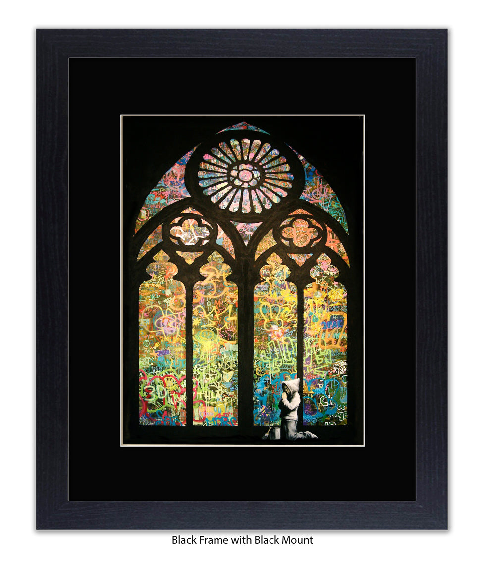 Church Boy Window Banksy Art Print