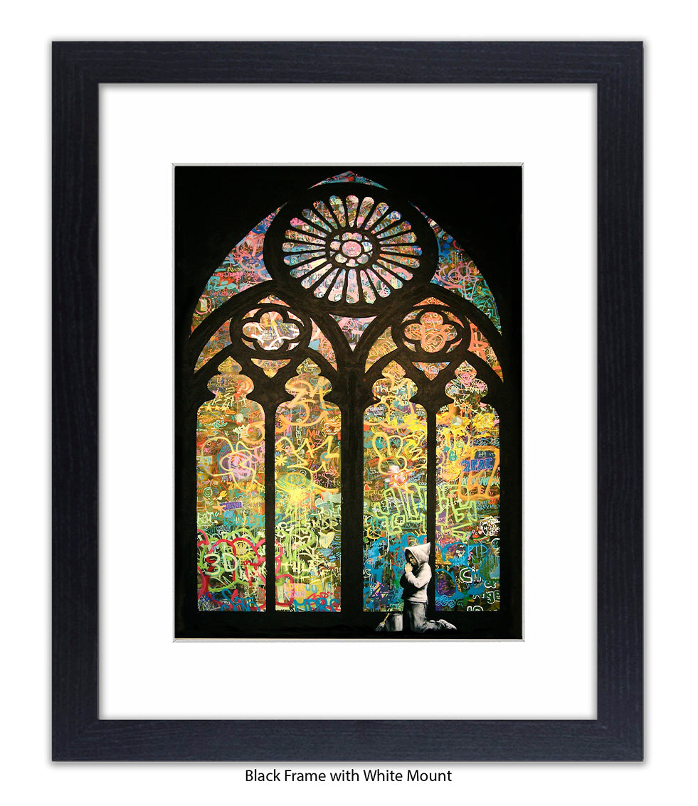 Church Boy Window Banksy Art Print