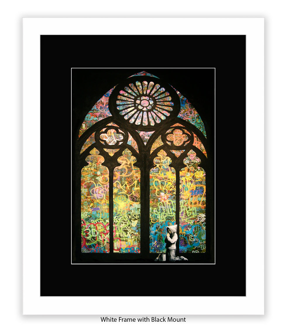 Church Boy Window Banksy Art Print