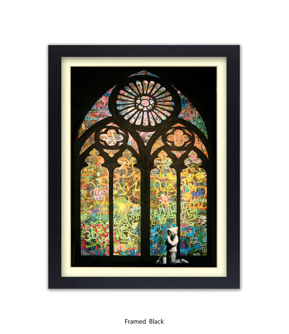 Church Boy Window Banksy Art Print