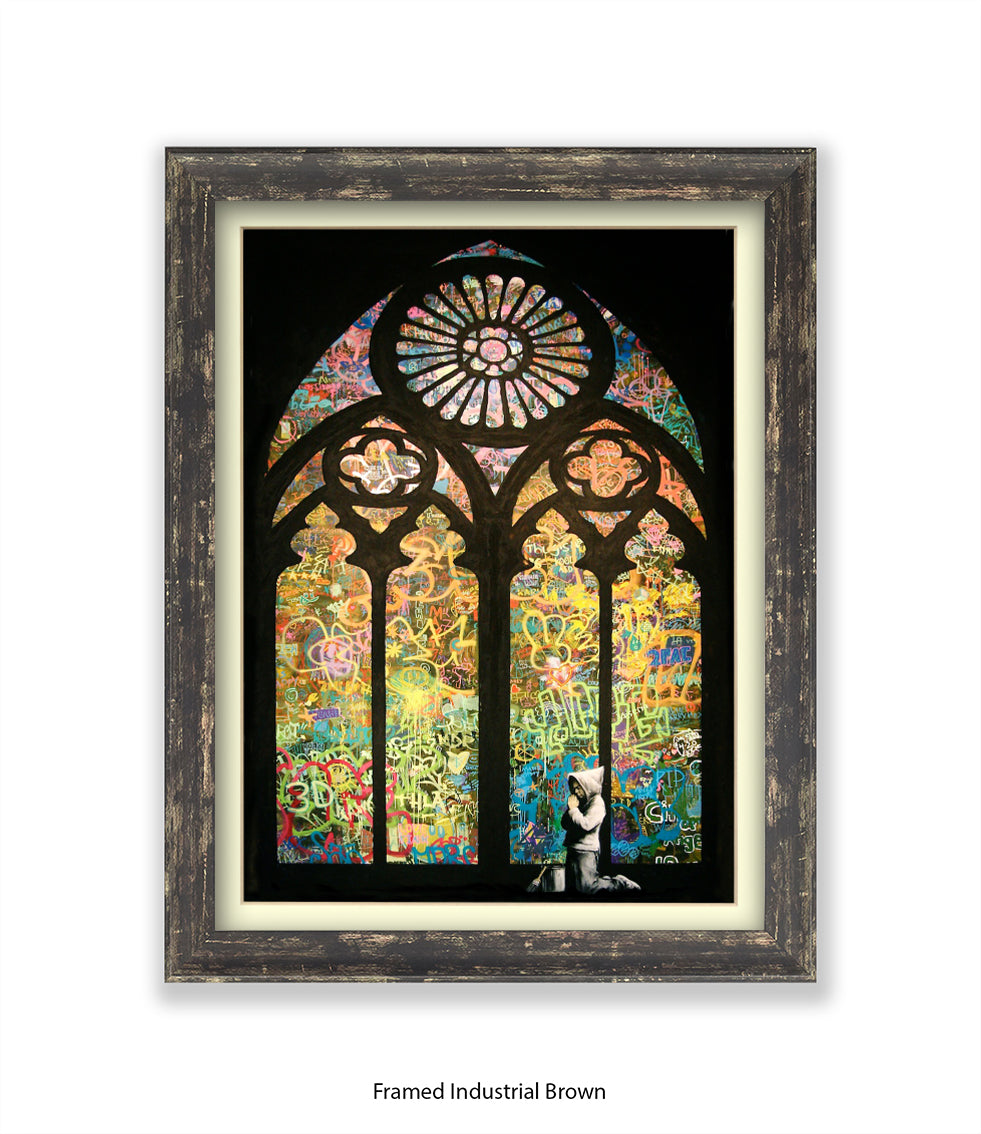 Church Boy Window Banksy Art Print