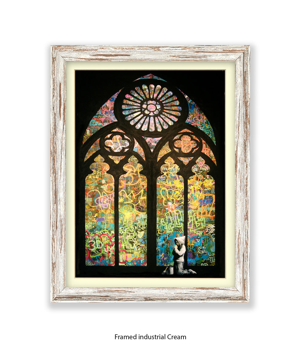Church Boy Window Banksy Art Print