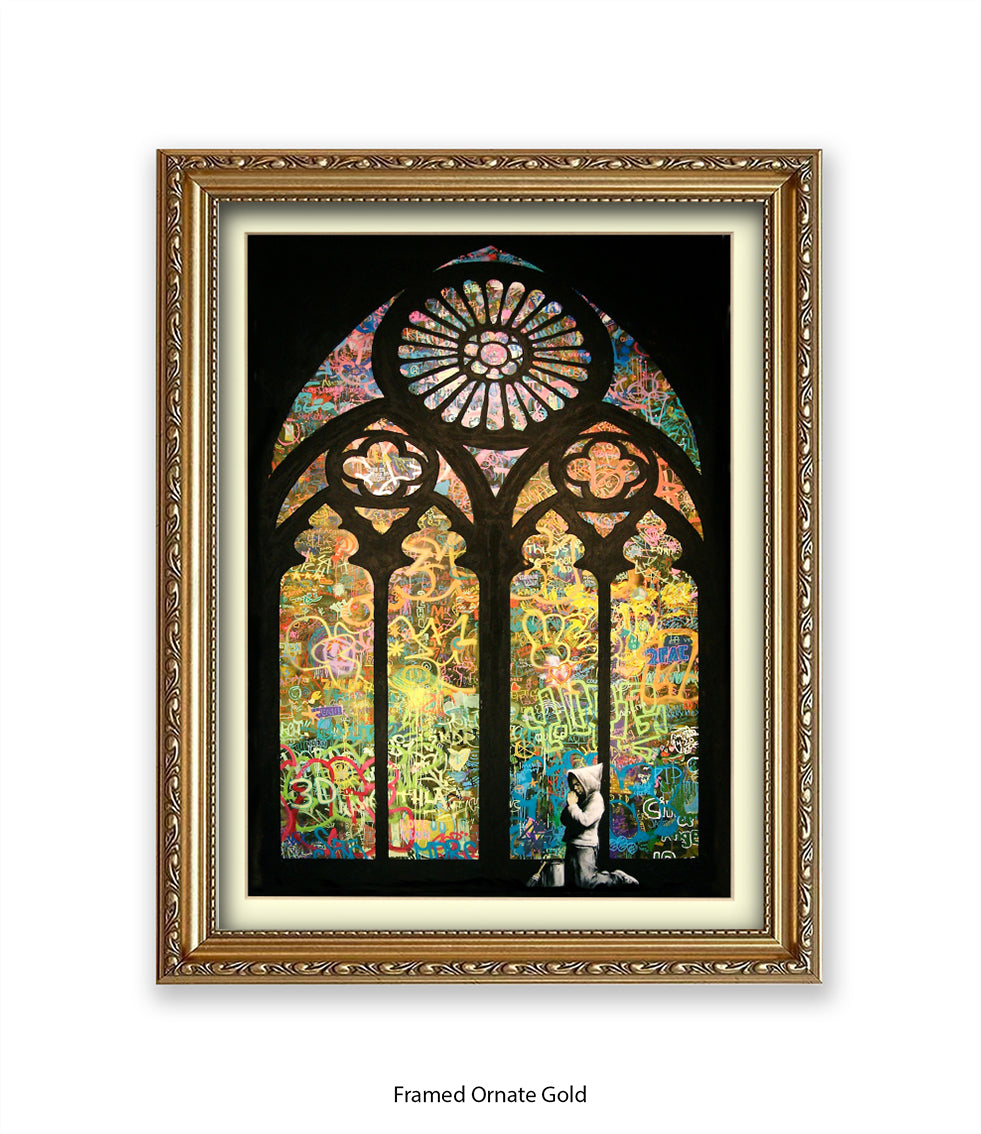 Church Boy Window Banksy Art Print