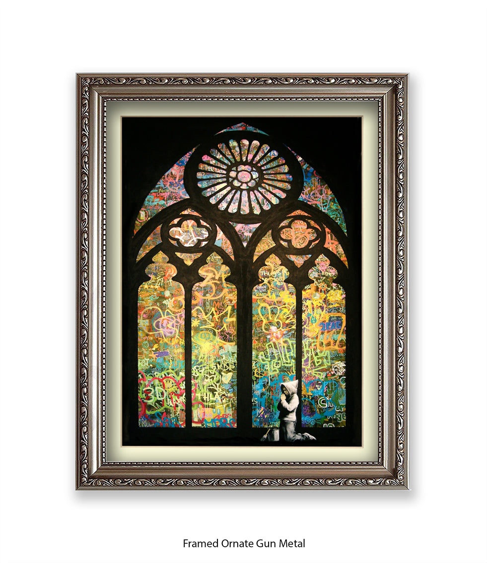 Church Boy Window Banksy Art Print