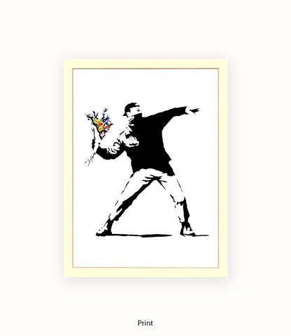 Flower Chucker Banksy Art Print