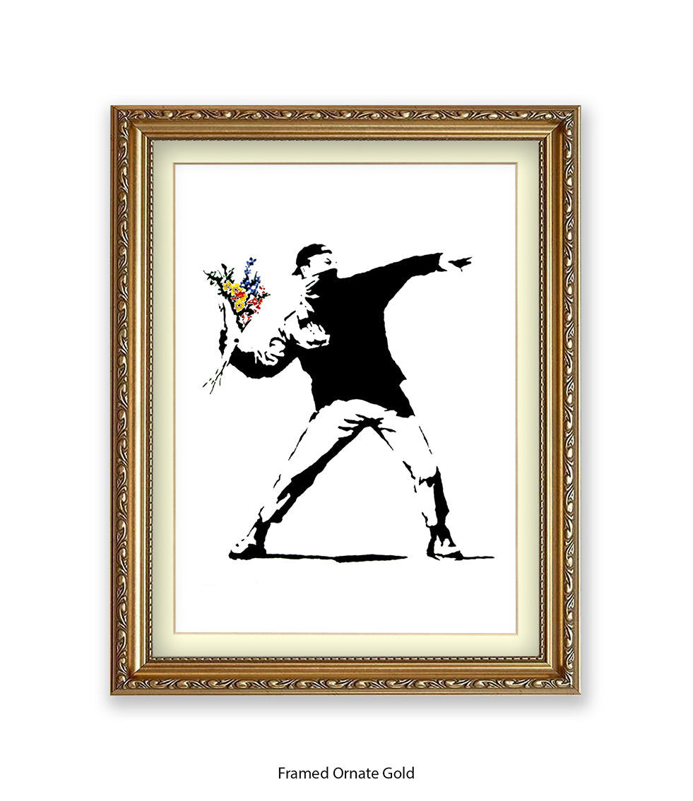 Flower Chucker Banksy Art Print
