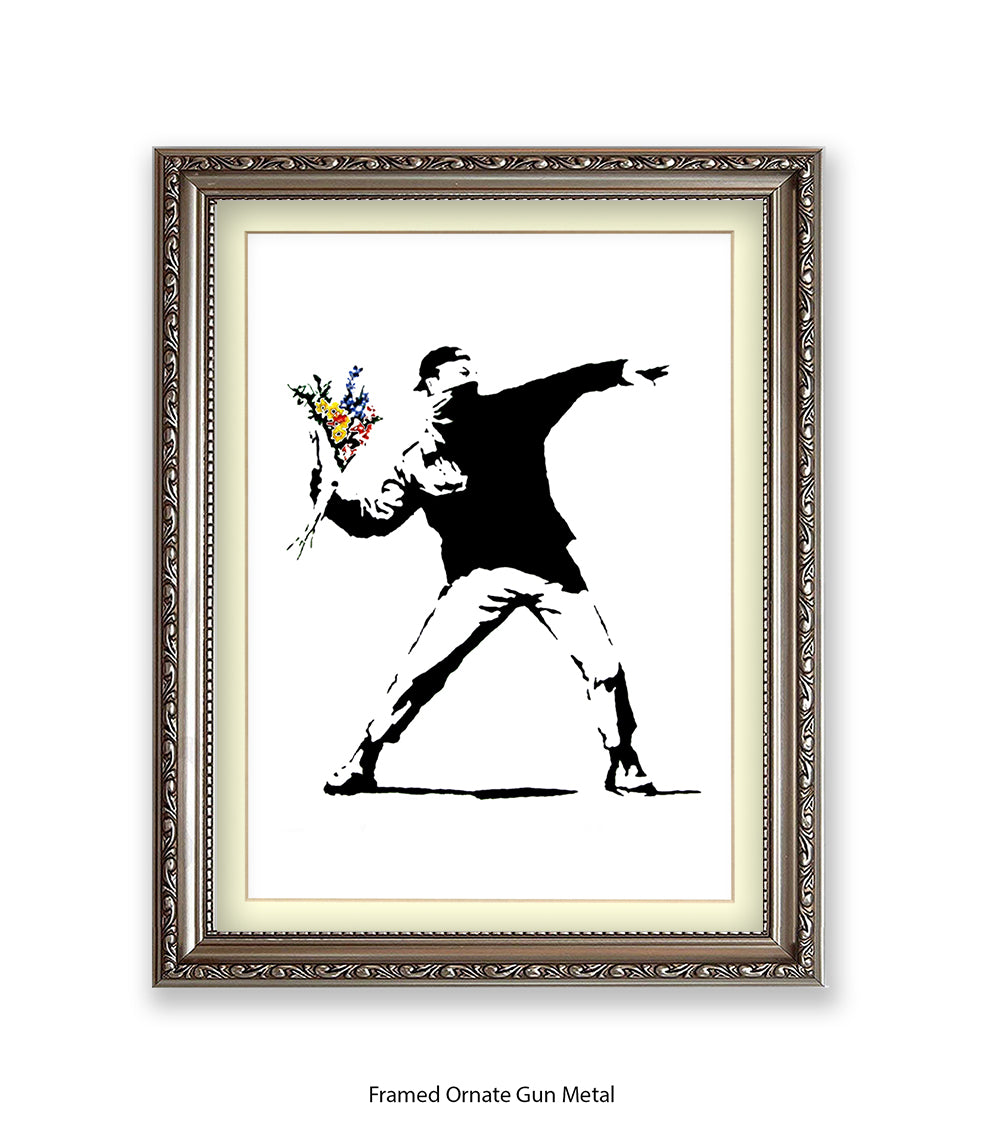 Flower Chucker Banksy Art Print