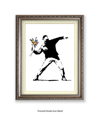 Flower Chucker Banksy Art Print