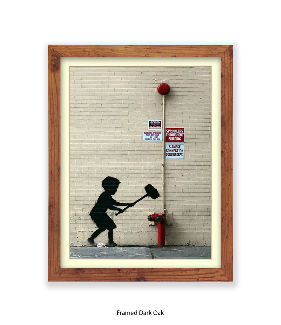 Hammer Boy Banksy Art Print