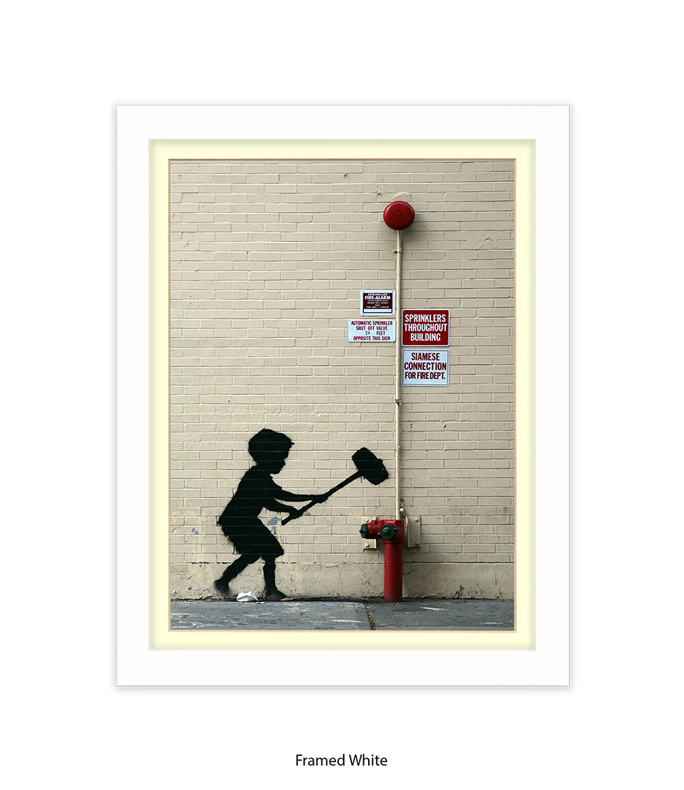 Hammer Boy Banksy Art Print