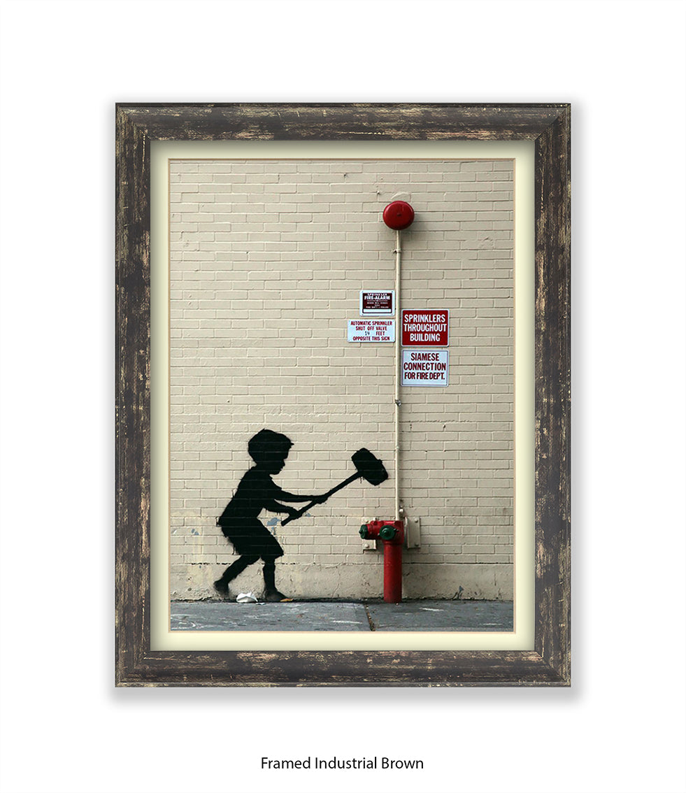 Hammer Boy Banksy Art Print