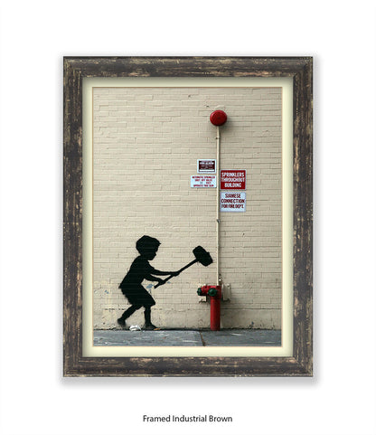Hammer Boy Banksy Art Print