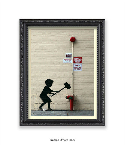 Hammer Boy Banksy Art Print