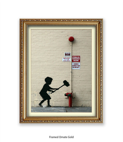 Hammer Boy Banksy Art Print