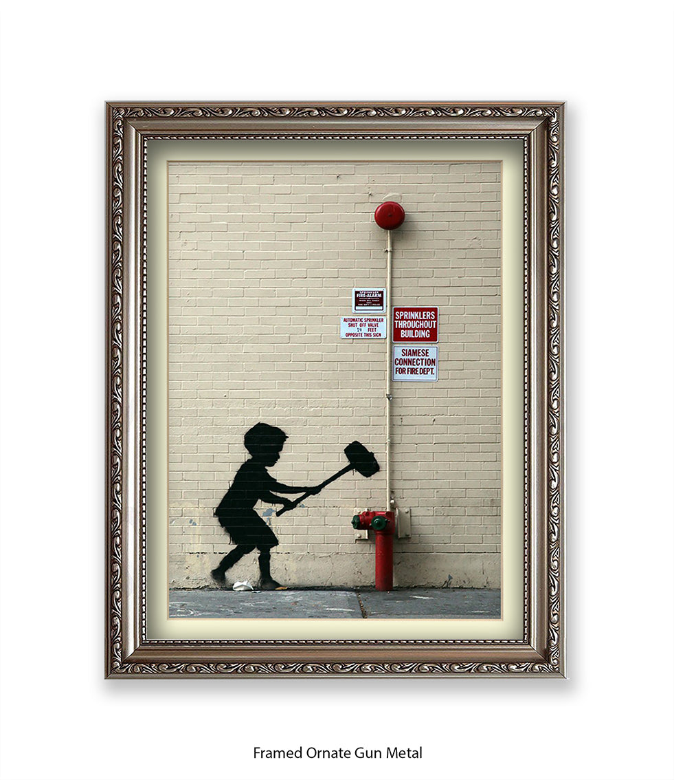 Hammer Boy Banksy Art Print